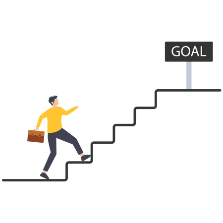 Ladder to the goal  Illustration