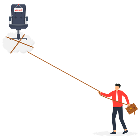 Ladder To Work Success  Illustration