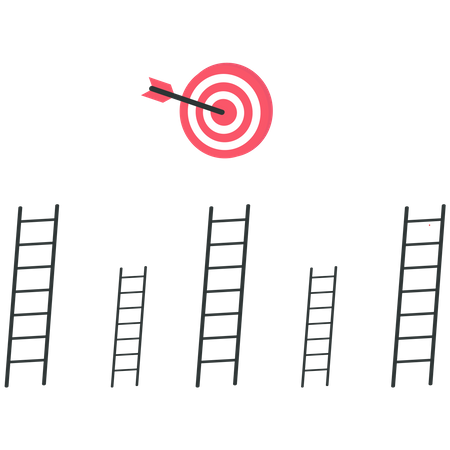 Ladders and target  Illustration