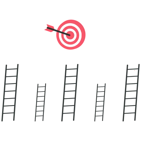 Ladders and target  Illustration