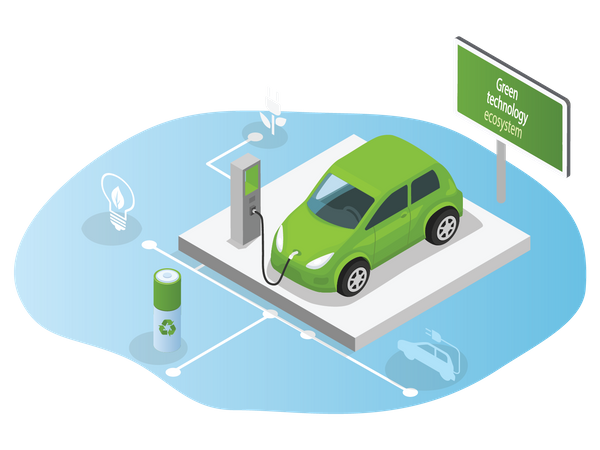 Ladestation für Elektroautos  Illustration