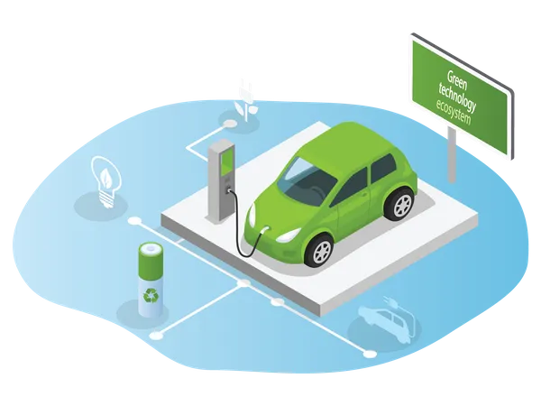 Ladestation für Elektroautos  Illustration