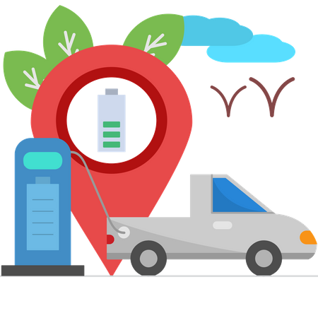 Ladestation für Elektroautos  Illustration