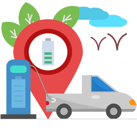 Ladestation für Elektroautos  Illustration