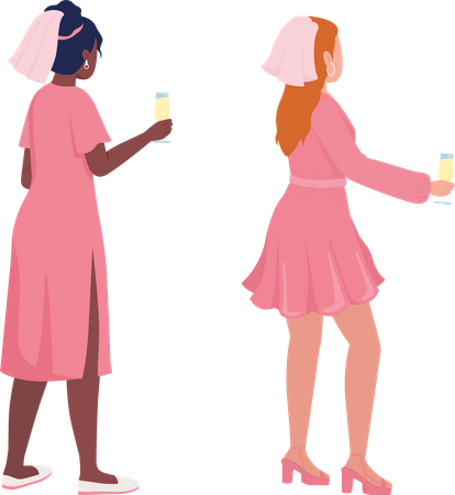 Ladies celebrate Party  Illustration