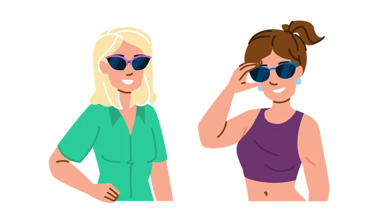 Ladies wear sunglasses  Illustration