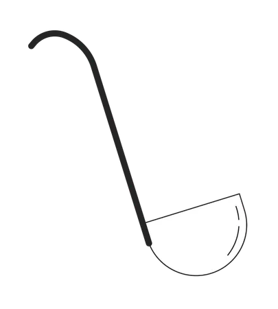 Ladle Flat Monochrome Isolated Vector Object Cooking Utensil Editable Black And White Line Art Drawing Simple Outline Spot Illustration For Web Graphic Design Illustration