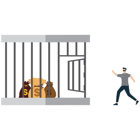 Ladrón atrapado en la trampa Crimen y castigo  Ilustración