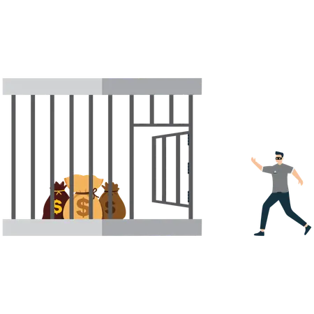 Ladrón atrapado en la trampa Crimen y castigo  Ilustración