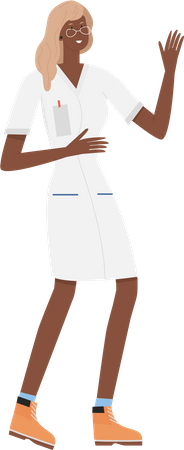 Lady doctor greeting  Illustration