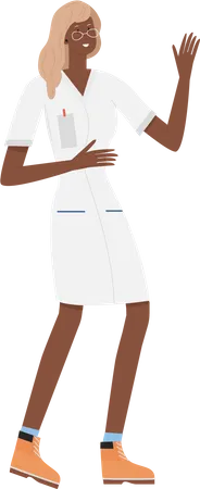 Lady doctor greeting  Illustration