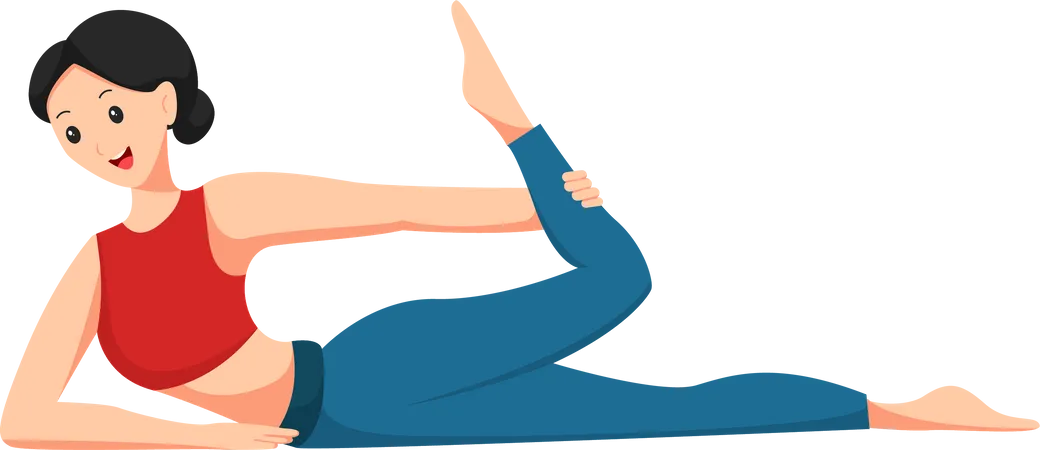 Woman Doing Yoga Character Design Illustration Illustration