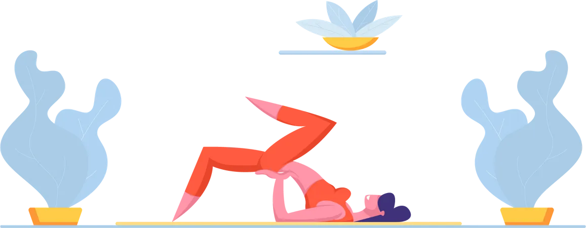 Lady doing yoga  Illustration