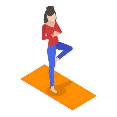 Lady doing yoga  Illustration