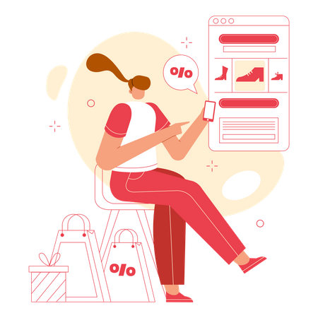 Lady Finding online calzado con descuento para ir de compras  Illustration