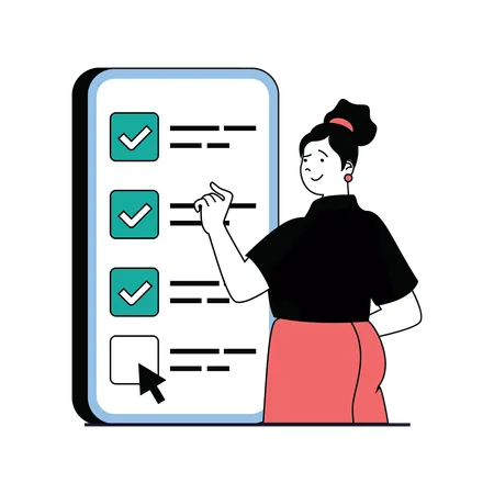 Lady giving feedback online  Illustration