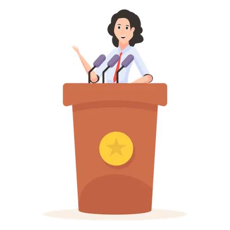 Lady giving Speech  Illustration