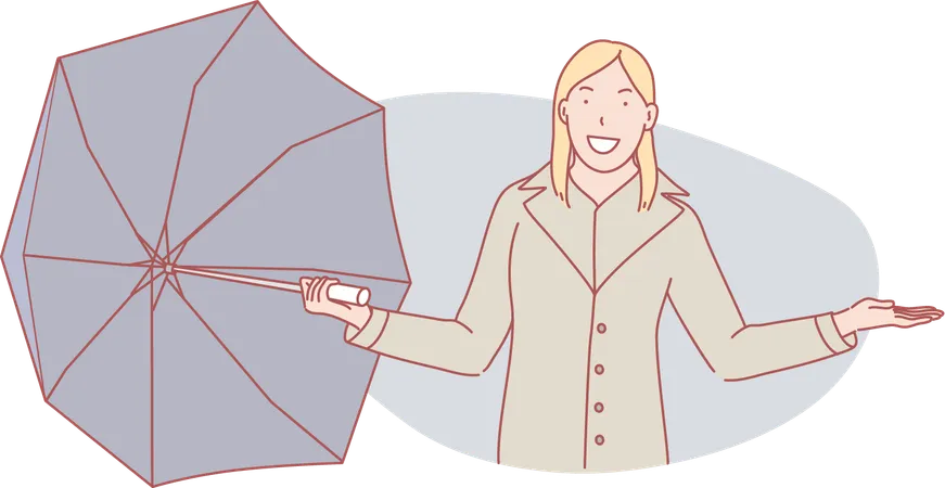 Lady holding umbrella  Illustration