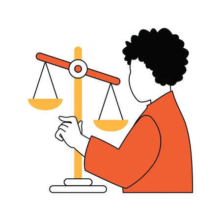 Lady is doing equal justice  Illustration