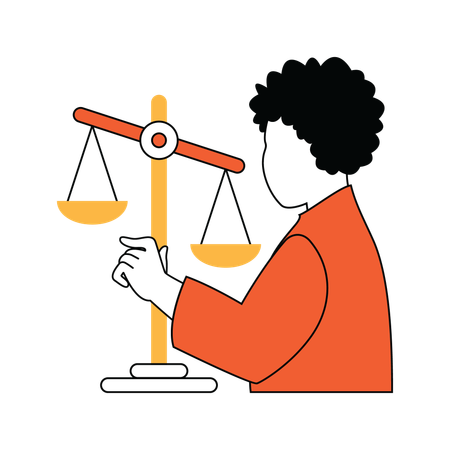 Lady is doing equal justice  Illustration