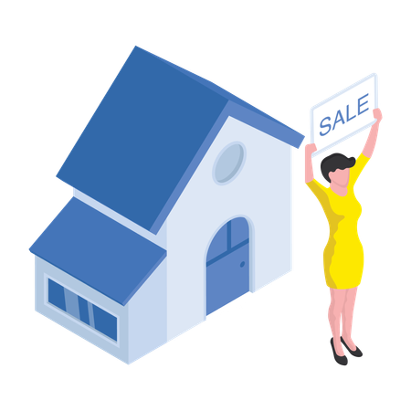 Lady is doing home bidding  Illustration