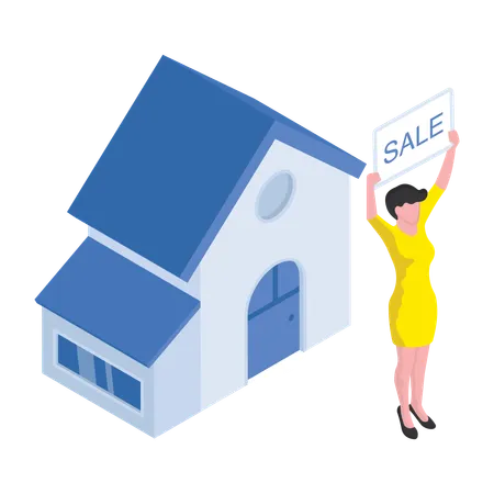 Lady is doing home bidding  Illustration