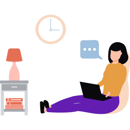 Lady is doing time management  イラスト