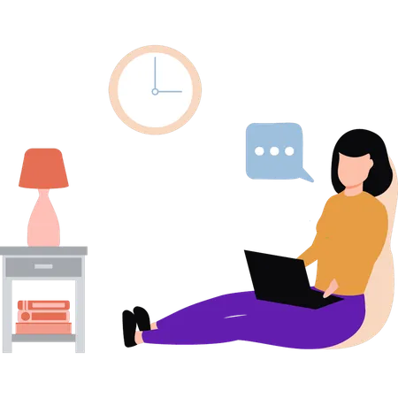 Lady is doing time management  イラスト