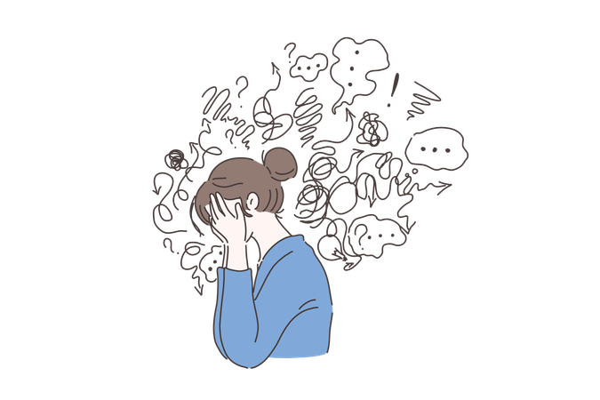 Lady is facing nervous breakdown  Illustration