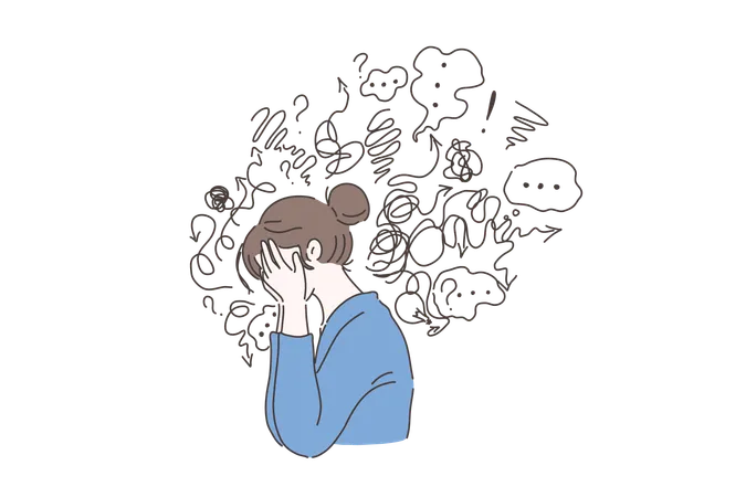 Lady is facing nervous breakdown  Illustration