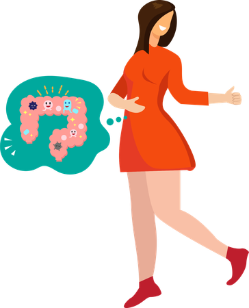 Lady is having stomach ache  Illustration