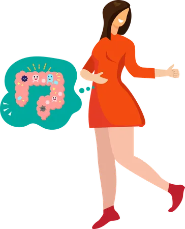 Lady is having stomach ache  Illustration