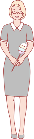 Lady is holding magic stick  Illustration