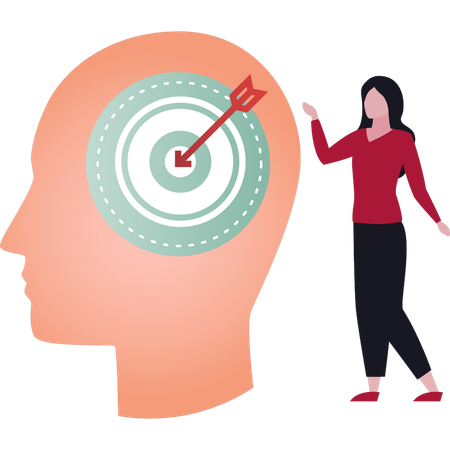 Lady is talking about target goal in mind  Illustration