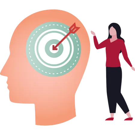 The Female Is Talking About Target Goal In Mind Illustration