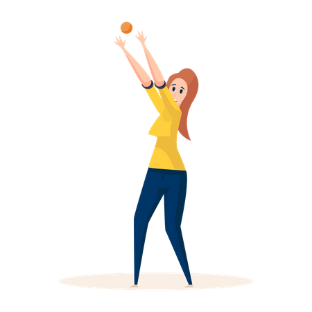 Lady Playing ball  Illustration