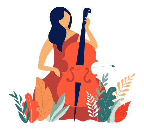 Lady Playing cello  Illustration