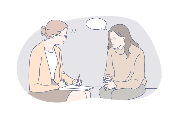Lady prend l'aide d'un psychiatre  Illustration