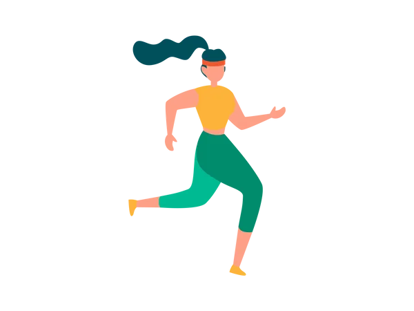 Lady running in park  Illustration