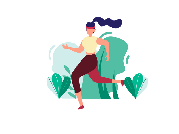 Lady running in park Illustration