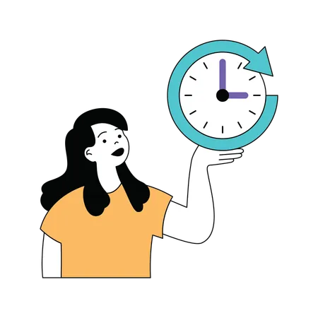 Lady showing time  Illustration