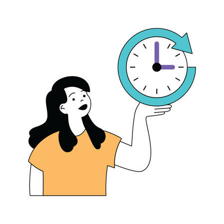 Lady showing time  Illustration