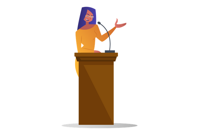 Lady speaker Illustration