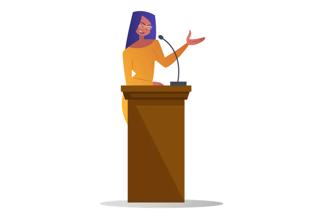 Lady speaker  Illustration