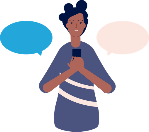Lady Talking On Phone  Illustration