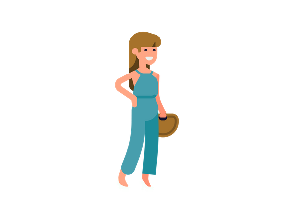 Lady with purse  Illustration