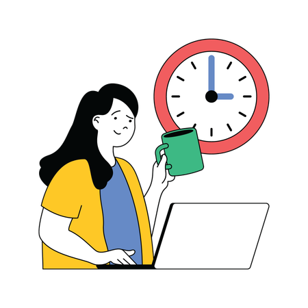 Lady working in free time  Illustration