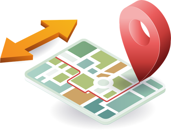 Lageplan und Route  Illustration