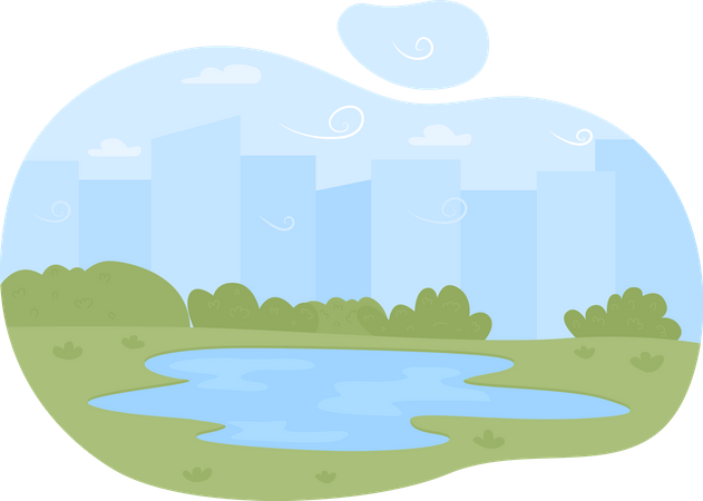 Lago en llanuras  Ilustración