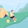 fishing at lake illustrations